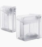 Two transparent CPAP machine water chambers for home medical device use