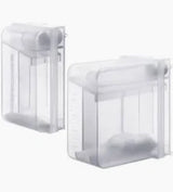 Two transparent CPAP machine water chambers for home medical device use