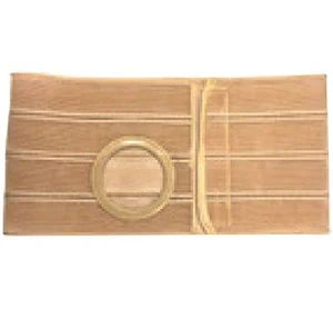 Beige medical ostomy support belt for stoma care and abdominal support