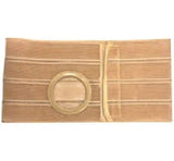 Beige medical ostomy support belt for stoma care and abdominal support