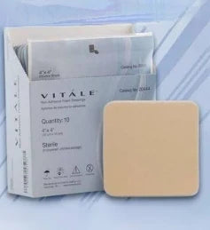 Vitale Non-adhesive Foam Dressing, 4" X 4"