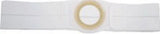 adjustable white ostomy belt with central elastic ring for medical use