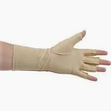 Deroyal Edema Glove, 3/4" Finger Over Wrist, Right, Champagne, Small