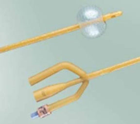 Medical urinary catheters with balloon, sterile latex design on light background