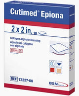 Box of Cutimed Epiona 2x2 inch collagen alginate dressing for wound care, sterile.