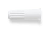 White ribbed medical device cap for home medical supply delivery
