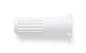 White ribbed medical device cap for home medical supply delivery