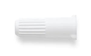 White ribbed medical device cap for home medical supply delivery