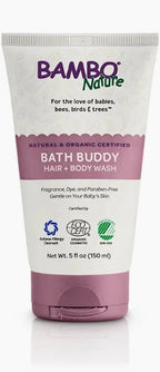 Bambo Nature Bath Buddy hair and body wash tube, certified organic, for sensitive baby skin.