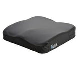 Ergonomic black wheelchair seat cushion for medical support and comfort