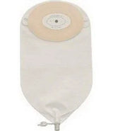 Ostomy bag with adhesive barrier and drainable closure for medical use