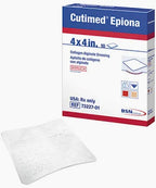 Cutimed Epiona 4x4in collagen alginate wound dressing box and pad