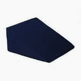 Navy blue medical wedge cushion on white background, essential home healthcare supply