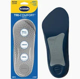 Dr. Scholl's Tri-Comfort insoles for men with packaging and close-up of insole design