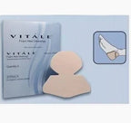 Foam heel dressing medical bandage with packaging and illustration of foot application