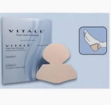 Foam heel dressing medical bandage with packaging and illustration of foot application