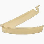 Beige plastic medical bedpan with ergonomic curved design for home healthcare use