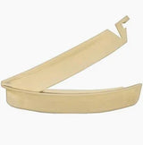 Beige plastic medical bedpan with ergonomic curved design for home healthcare use