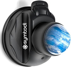 Black massage device with blue therapy ball and symbodi logo, wall-mounted medical aid