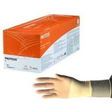 Box of PROTEXIS exam gloves with gloved hand, medical supplies for home use