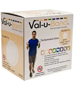 Val-u-band Resistance Bands, Dispenser Roll, 50 Yds., Peach-level 1/7, Latex-free