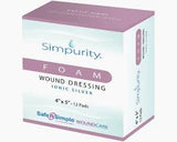Simpurity Foam Wound Dressing Silver Silicone, 2" X 2"