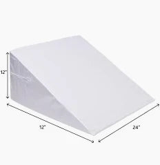 Foam Slant Wedge With White Zip Cover, 21" X 21" X 11", White