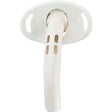 Medical tracheostomy tube with white flange, shown on plain background for respiratory care