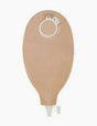 Beige medical ostomy bag with closure and drain for home healthcare use