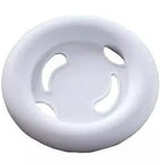 White plastic medical supply part with three oval openings, used for home healthcare delivery