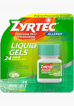 Zyrtec Allergy Liquid Gels, 10 Mg Capsule, 25 Count