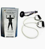 Theraband Tubing With Soft Handles And Door Anchor, Advanced, Silver