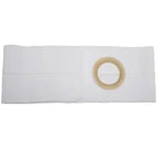White ostomy barrier ring pad on a plain background for medical supply use