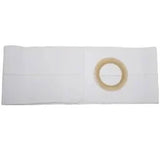 White ostomy barrier ring pad on a plain background for medical supply use