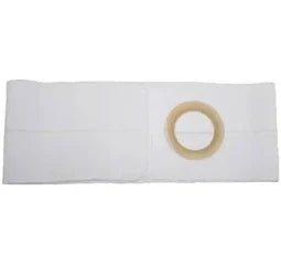 White ostomy barrier ring pad on a plain background for medical supply use