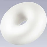 White inflatable medical donut cushion for pressure relief and comfort support