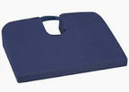 Contoured blue orthopedic seat cushion for medical comfort and pressure relief