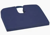 Contoured blue orthopedic seat cushion for medical comfort and pressure relief