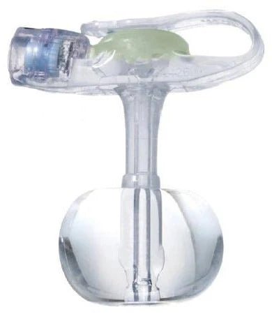 Medical gastrostomy feeding tube with clear balloon and safety cap for home enteral nutrition