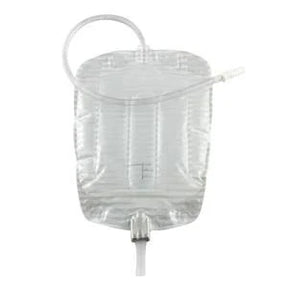 Transparent medical fluid bag with attached tubing for home healthcare supply