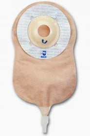 Beige ostomy bag with adhesive barrier for medical supply and home care needs