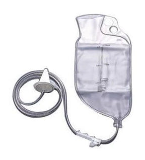 Transparent medical enema bag kit with attached hose and nozzle for home healthcare use