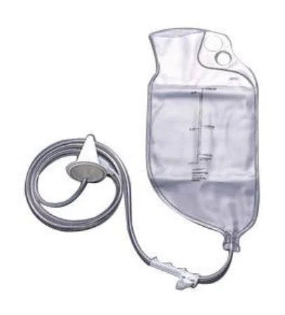 Transparent medical enema bag kit with attached hose and nozzle for home healthcare use