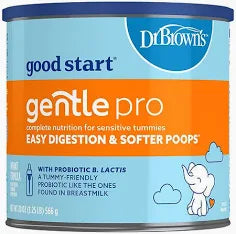 Dr. Brown's Good Start GentlePro infant formula can for sensitive digestion with probiotic