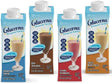 Glucerna therapeutic nutrition shakes in homemade vanilla, rich chocolate, creamy strawberry, and classic butter pecan flavors, 8 fl oz cartons.