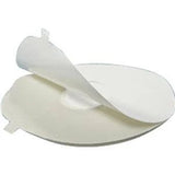 Adhesive medical dressing pad with peel-off backing for wound care or ostomy use