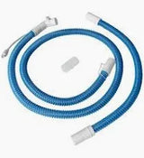 Blue medical CPAP tubing hose with white connectors for respiratory therapy