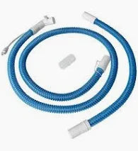 Blue medical CPAP tubing hose with white connectors for respiratory therapy