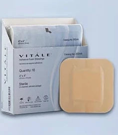 Adhesive foam dressing pads for wound care, box of 10, sterile medical supplies