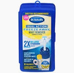 Dr. Scholl's Dual Action Freeze Away wart remover in blue package on white background.